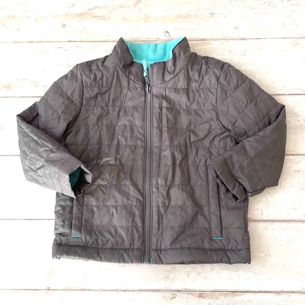 Cat & Jack 3T Unisex Kids Toddler Gray Puffer Jacket Windbreaker Fleece Lined